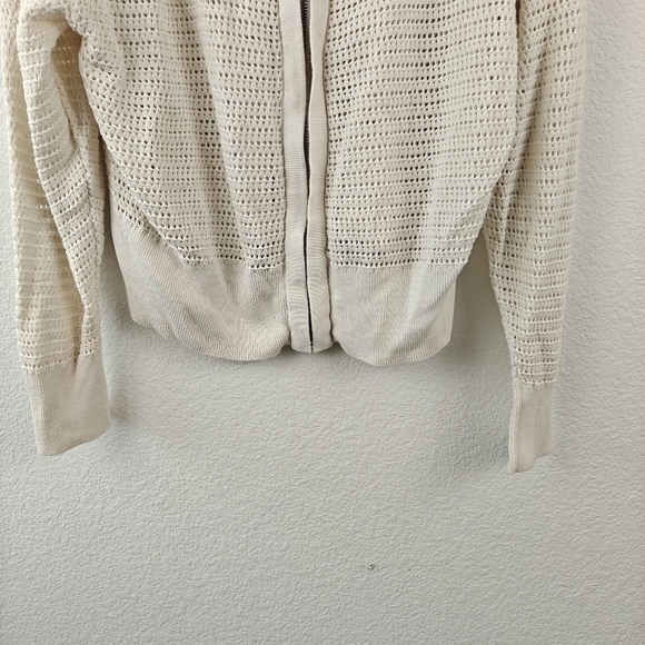 VARLEY Cameron Open Knit Zip Up Jacket In Cream Size M - Picture 6 of 15